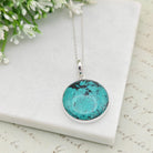 Hepburn and Hughes Turquoise Pendant | 30mm Circle | December birthstone | Sterling Silver