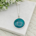 Hepburn and Hughes Turquoise Pendant | 30mm Circle | December birthstone | Sterling Silver