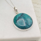 Hepburn and Hughes Turquoise Pendant | 30mm Circle | December birthstone | Sterling Silver