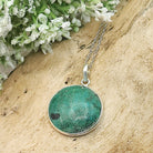 Hepburn and Hughes Turquoise Pendant | 30mm Circle | December birthstone | Sterling Silver