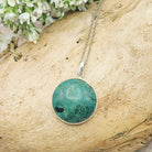 Hepburn and Hughes Turquoise Pendant | 30mm Circle | December birthstone | Sterling Silver