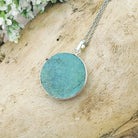 Hepburn and Hughes Turquoise Pendant | 30mm Circle | December birthstone | Sterling Silver