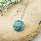 Hepburn and Hughes Turquoise Pendant | 30mm Circle | December birthstone | Sterling Silver