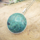 Hepburn and Hughes Turquoise Pendant | 30mm Circle | December birthstone | Sterling Silver