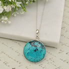 Hepburn and Hughes Turquoise Pendant | 30mm Circle | December birthstone | Sterling Silver