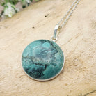 Hepburn and Hughes Turquoise Pendant | 30mm Circle | December birthstone | Sterling Silver