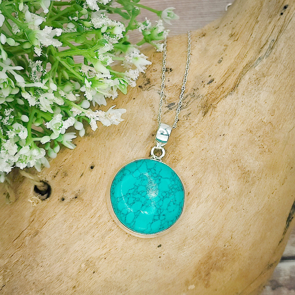 Hepburn and Hughes Turquoise Pendant | Blue gemstone necklace | Sterling Silver