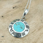 Hepburn and Hughes Turquoise Pendant | Circular Zodiac Necklace | Sterling Silver