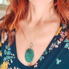 Hepburn and Hughes Turquoise Pendant in Sterling Silver | 43mm Statement Blue Gemstone | 11th Anniversary