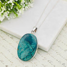 Hepburn and Hughes Turquoise Pendant in Sterling Silver | 43mm Statement Blue Gemstone | 11th Anniversary