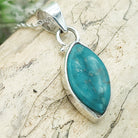 Hepburn and Hughes Turquoise Pendant | Marquise Stone | Sterling Silver