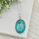 Hepburn and Hughes Turquoise Pendant | Oval Gemstone Necklace | Sterling Silver