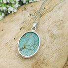 Hepburn and Hughes Turquoise Pendant | Oval Gemstone Necklace | Sterling Silver