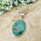 Hepburn and Hughes Turquoise Pendant | Oval Gemstone Necklace | Sterling Silver