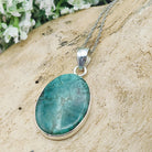 Hepburn and Hughes Turquoise Pendant | Oval Gemstone Necklace | Sterling Silver