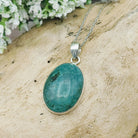 Hepburn and Hughes Turquoise Pendant | Oval Gemstone Necklace | Sterling Silver