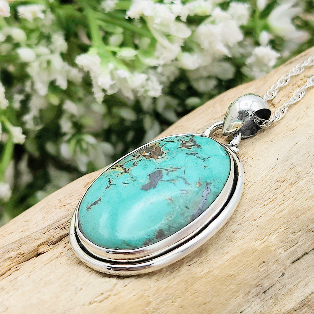 Hepburn and Hughes Turquoise Pendant | Oval | Sterling Silver