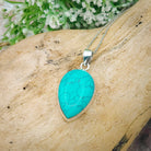 Hepburn and Hughes Turquoise Pendant | Teardrop Birthstone necklace | Sterling Silver