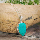 Hepburn and Hughes Turquoise Pendant | Teardrop Birthstone necklace | Sterling Silver