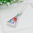 Hepburn & Hughes Upcycled Japanese Imari Pendant | 35mm Triangle | 18th wedding gift |  Sterling Silver