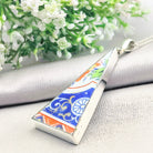 Hepburn & Hughes Upcycled Japanese Imari Pendant | Triangle | Sterling Silver