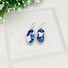 Hepburn and Hughes Upcycled Minton Pottery | 25mm Earrings | 9th Anniversary | Sterling Silver