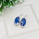 Hepburn and Hughes Upcycled Minton Pottery | 25mm Earrings | 9th Anniversary | Sterling Silver