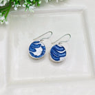Hepburn and Hughes Upcycled Minton Pottery Earrings | 17mm Circular | 9th Anniversary | Sterling Silver