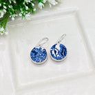 Hepburn and Hughes Upcycled Minton Pottery Earrings | 17mm Circular | 9th Anniversary | Sterling Silver