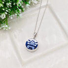Hepburn and Hughes Upcycled Minton Pottery  | Small Circular Pendant | Sterling Silver