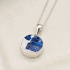 Hepburn and Hughes Upcycled Minton Pottery  | Small Circular Pendant | Sterling Silver