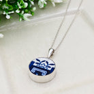 Hepburn and Hughes Upcycled Minton Pottery  | Small Circular Pendant | Sterling Silver