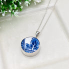 Hepburn and Hughes Upcycled Minton Pottery  | Small Circular Pendant | Sterling Silver