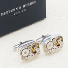 Hepburn and Hughes Vintage Watch Movement Cufflinks | Historical Gift | Sterling Silver
