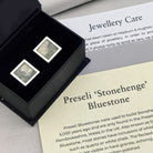 Hepburn and Hughes Welsh Preseli Bluestone Cufflinks | "Stonehenge" Summer Solstice Gift | Sterling Silver