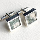 Hepburn and Hughes Welsh Preseli Bluestone Cufflinks | "Stonehenge" Summer Solstice Gift | Sterling Silver