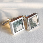 Hepburn and Hughes Welsh Preseli Bluestone Cufflinks | "Stonehenge" Summer Solstice Gift | Sterling Silver