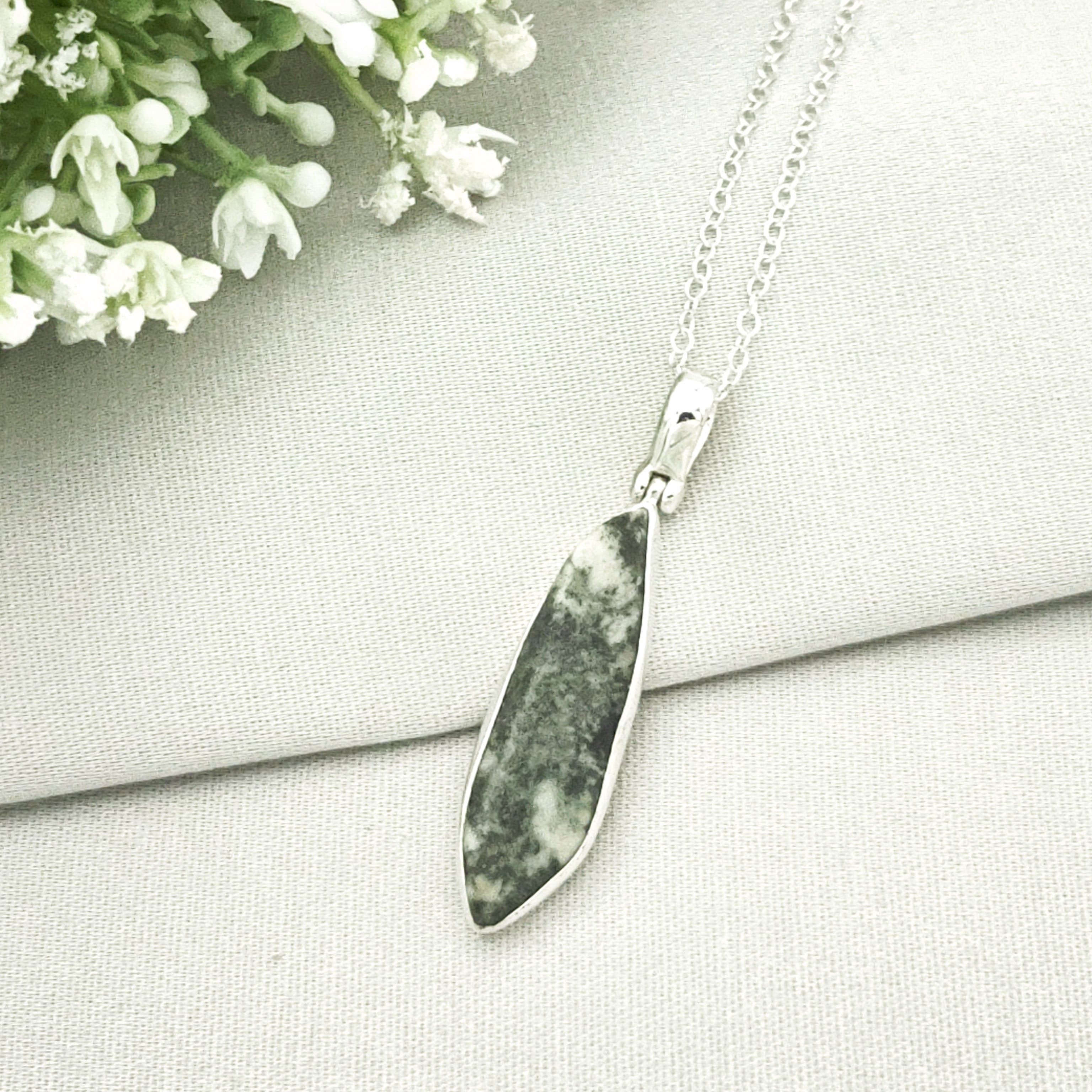 Hepburn and Hughes Welsh Preseli Bluestone Necklace | "Stonehenge" New Age Gift | 3 Options | Sterling Silver