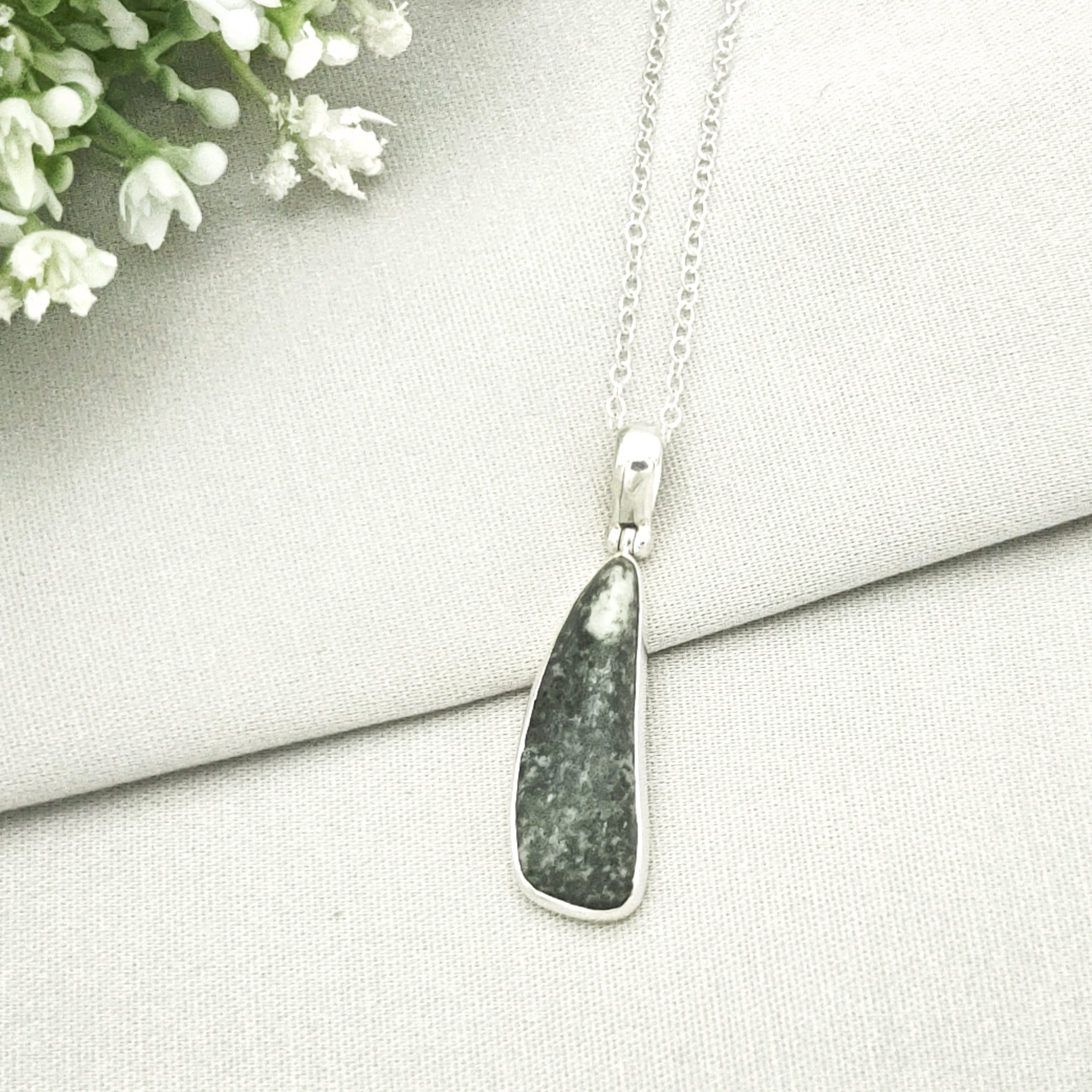 Hepburn and Hughes Welsh Preseli Bluestone Necklace | "Stonehenge" New Age Gift | 3 Options | Sterling Silver