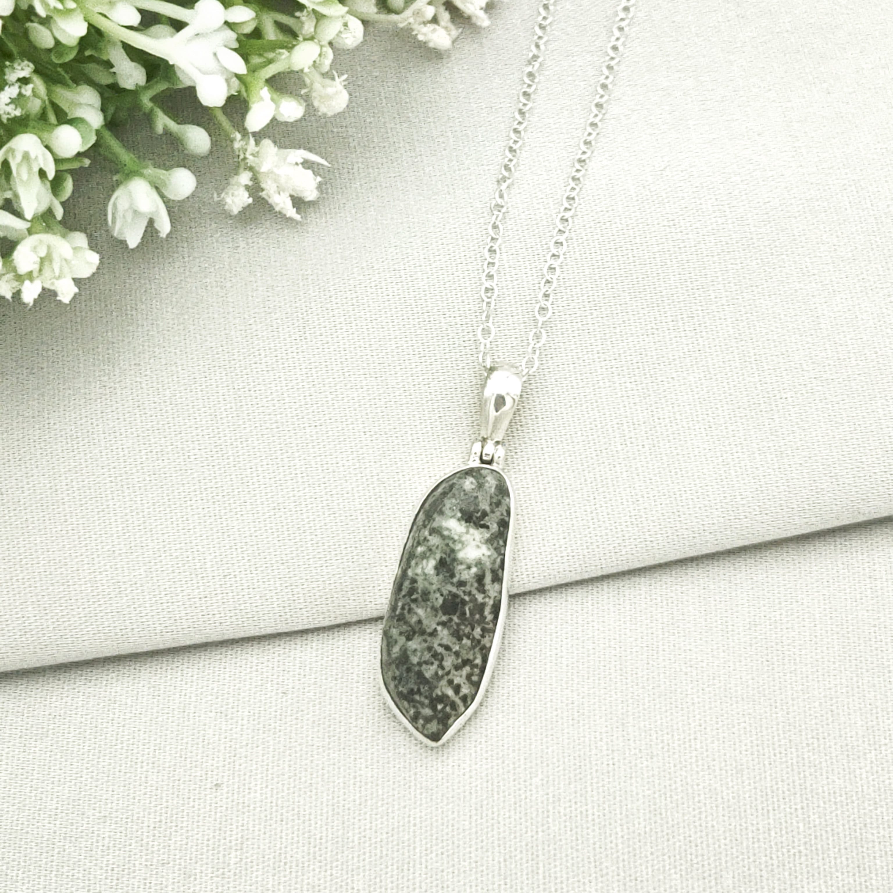 Hepburn and Hughes Welsh Preseli Bluestone Necklace | "Stonehenge" New Age Gift | 3 Options | Sterling Silver