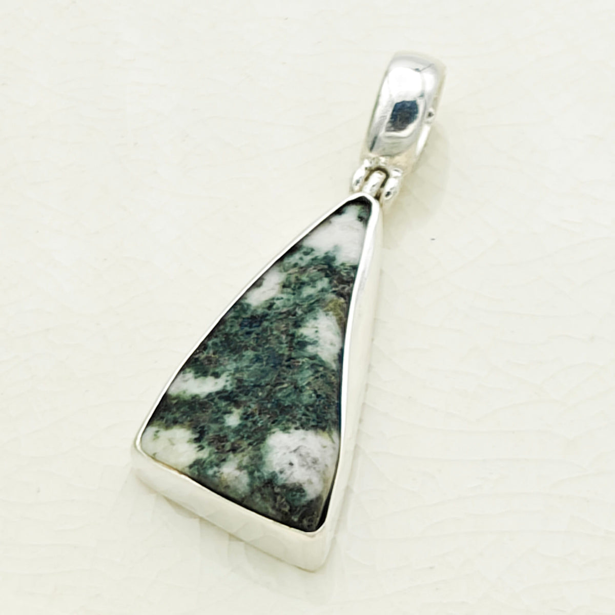 Hepburn and Hughes Welsh Preseli Bluestone Necklace | "Stonehenge" Summer Solstice Gift| 30mm long | Sterling Silver