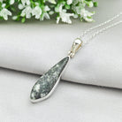 Hepburn and Hughes Welsh Preseli Bluestone Necklace | "Stonehenge" Summer Solstice Gift | Diamond | Sterling Silver