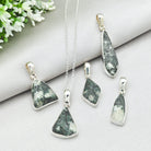 Hepburn and Hughes Welsh Preseli Bluestone Necklace | "Stonehenge" Summer Solstice Gift | Diamond | Sterling Silver