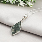 Hepburn and Hughes Welsh Preseli Bluestone Necklace | "Stonehenge" Summer Solstice Gift | Diamond | Sterling Silver