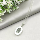 Hepburn and Hughes Welsh Preseli Bluestone Necklace | "Stonehenge" Summer Solstice Gift | Oval | Sterling Silver