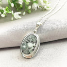 Hepburn and Hughes Welsh Preseli Bluestone Necklace | "Stonehenge" Summer Solstice Gift | Oval | Sterling Silver