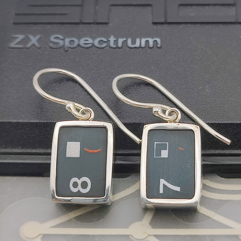 Hepburn and Hughes ZX Spectrum Keyboard Earrings | Numbers | Computer Gift | Sterling Silver
