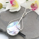 Hepburn and Hughes Abalone Shell Pendant | Hanging Teardrop | Sterling Silver