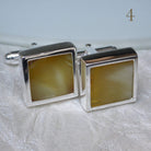 Hepburn and Hughes Amber Cufflinks in Sterling Silver