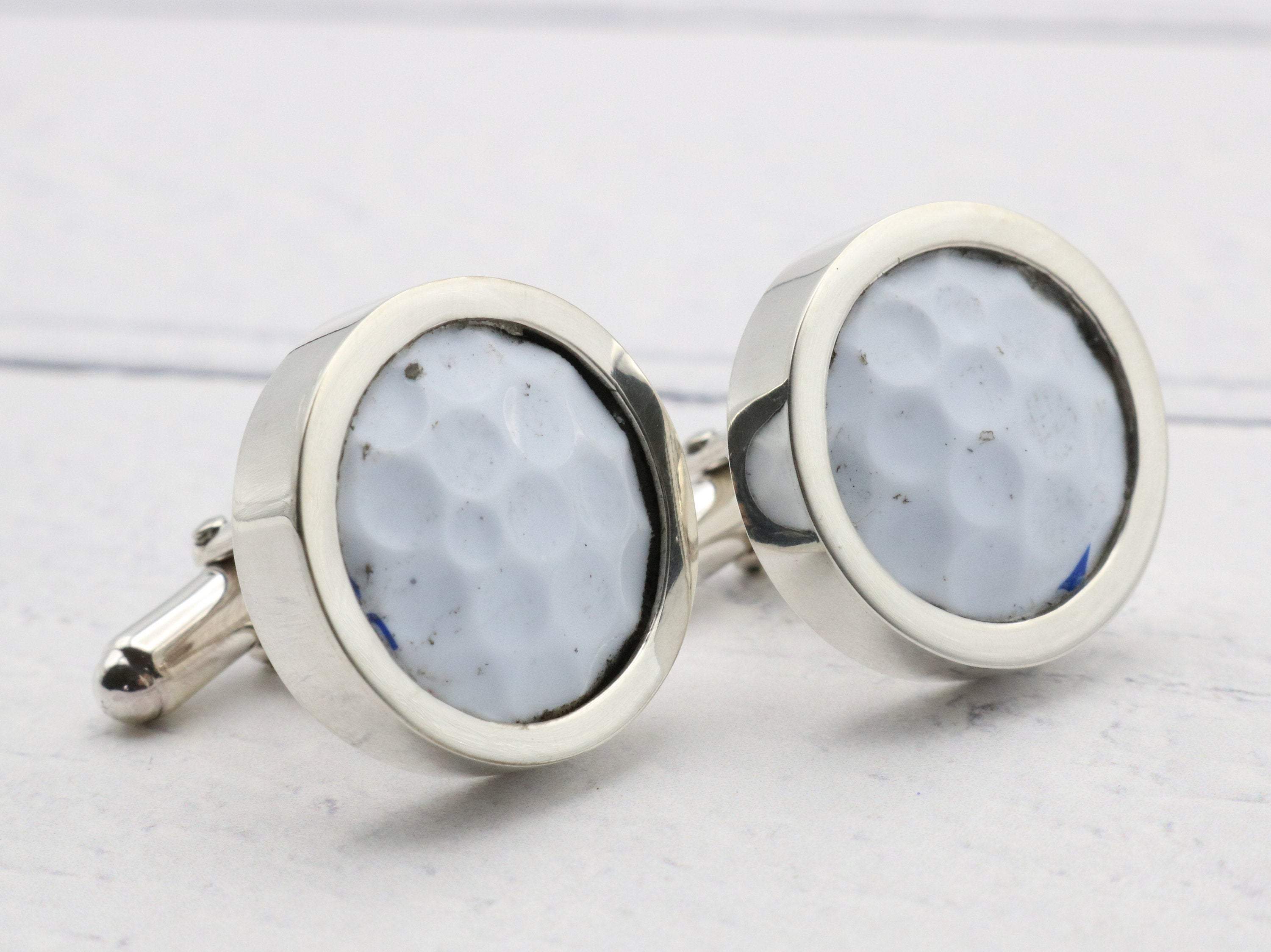 Hepburn and Hughes American Golf Ball Cufflinks in Sterling Silver